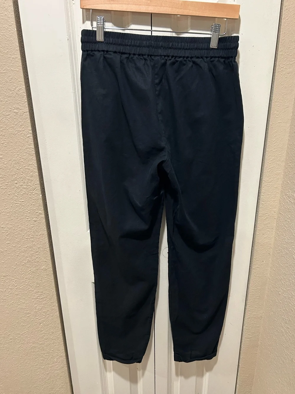 J.Crew Linen Blend Jogger Pants Black Casual Modern minimalist, size 4 Tall
